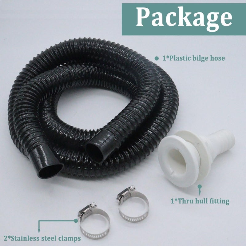 Seamaka 1-1/8 Boat Bilge Pump Hose Kit, 3/4 Boat Bilge Pump Hose Kit Can Choose,ABS Check Valve for Boat Marine, 6 FT Premium Quality Kink-Free Flexible PVC Hose,2 Hose Clamps - Image 3